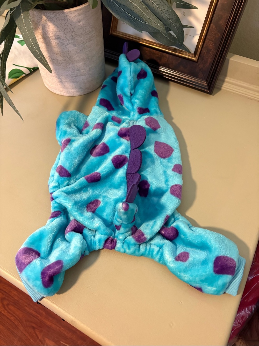 Disney Blue & Purple Plush Dinosaur Monster Hoodie Costume - Picture 2 of 6